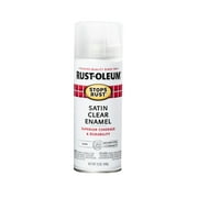 Clear, Rust-Oleum Stops Rust Protective Enamel Satin Spray Paint-285092, 12 oz