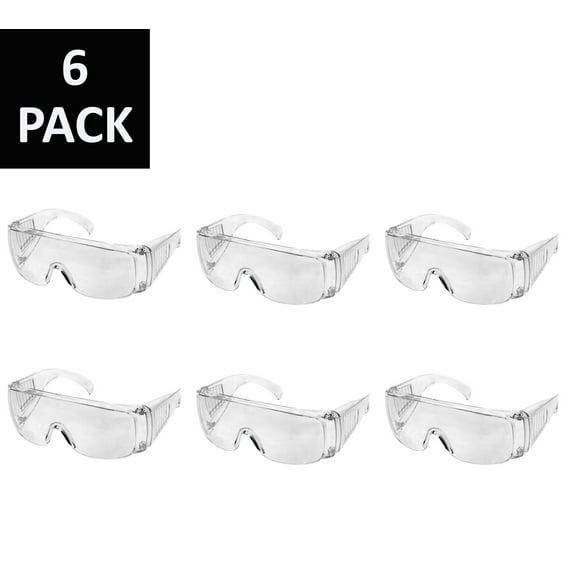 Clear Safety Glasses, Anti-Fog, Scratch Resistant, Fit Over Eyeglasses Goggles, Industrial Grade Protection, Transparent