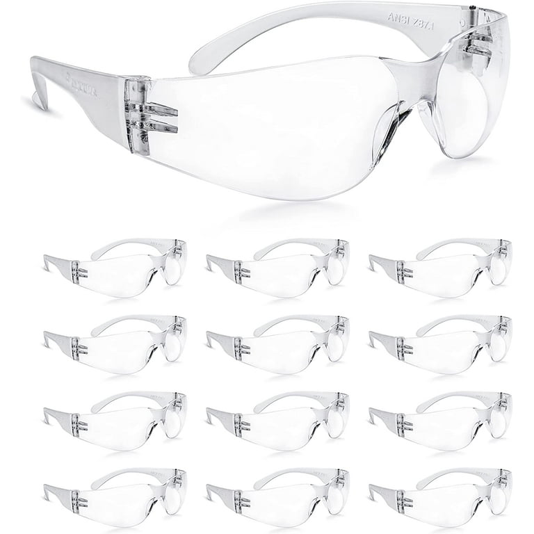 Clear Safety Glasses Bulk of 24, Protective Eyewear for Men Women