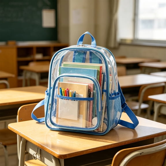 Clear School Backpacks, Lightweight Durable School Bags, Large Capacity Waterproof Washable Back to School Supplies for School, Sports, Travel