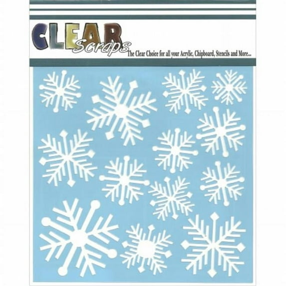 Clear Scraps CSSM6-NORFL Stencils 6 in. x 6 in.-Nordic Snowflakes