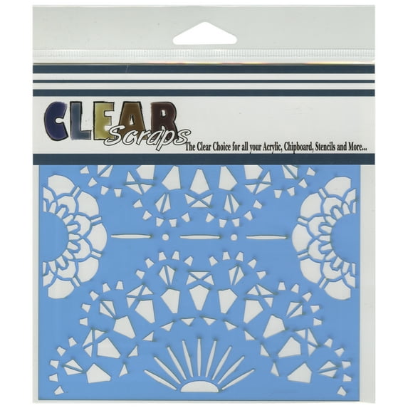 Clear Scraps Stencils 6"X6"-Doily, Pk 3, Clear Scraps