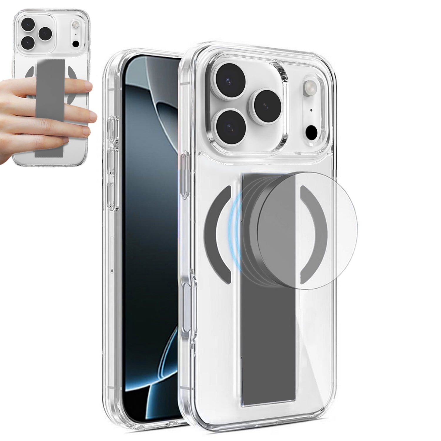 Clear Scratch-Resistant MagGrip Cover for iPhone 17 Pro Max - Grey