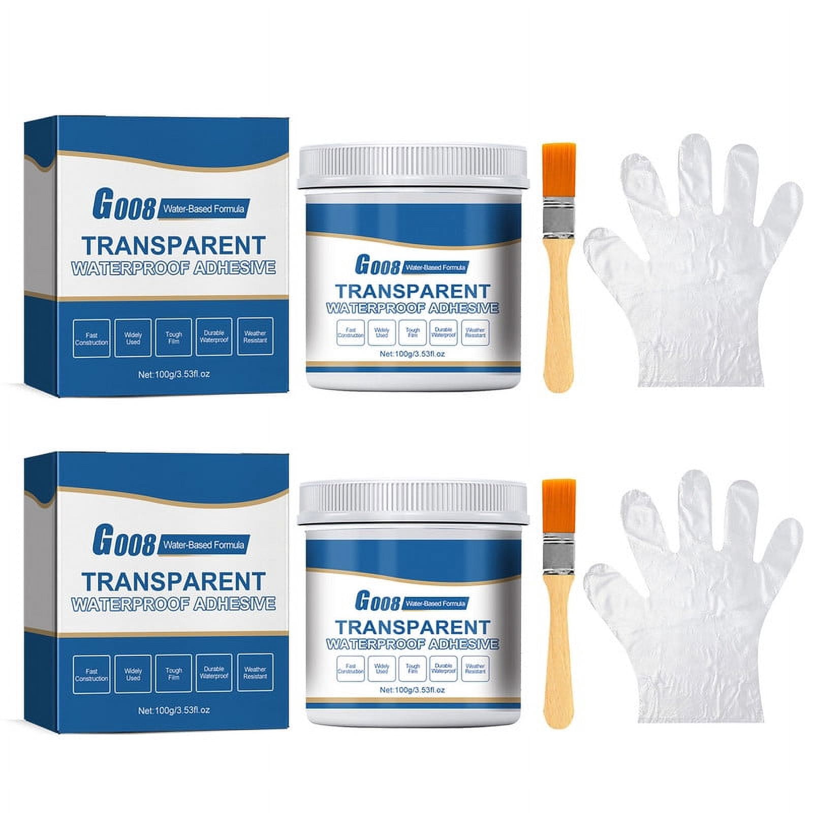 Clear Sealant Waterproof, Invisible Waterproof Glue, Clear Silicone Sealant Waterproof, Repair Leaks Anywhere (100g,2pcs)