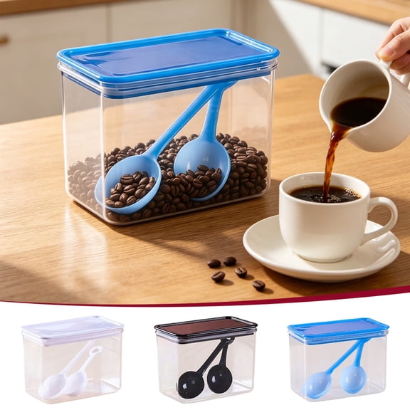 Clear Sealed Leak-Resistant Plastic Dry Food Storage Boxes, Space-Saving Stackable Kitchen Holders for Pantry Grains/Crispy Snack/Bulk Dry Goods for Neat Household Food Classification, Black2