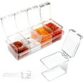 Clear Seasoning Box, 4 Piece Seasoning Rack Spice Pots, Plastic Storage ...