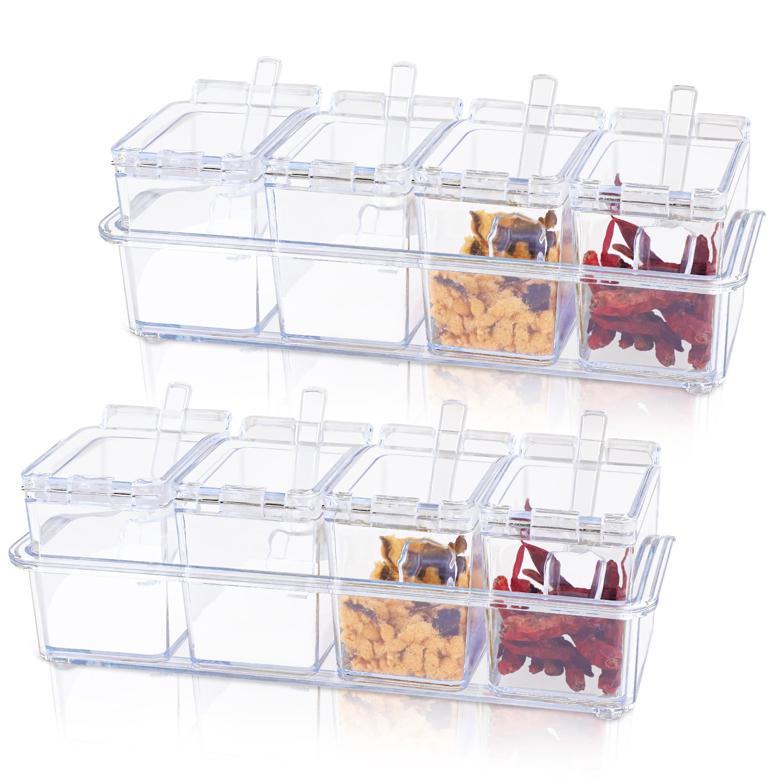 Clear Seasoning Box, Seasoning Rack Spice Pots, Plastic Storage ...