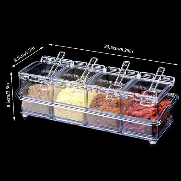 Clear Seasoning Jars Kitchen Organizer Storage Boxes Condiment Containers with Lids Spice Sugar Salt Bottle Kitchen Accessories