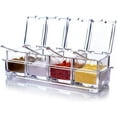 Clear Seasoning Rack Spice Pots - 4 Piece Acrylic Seasoning Box ...