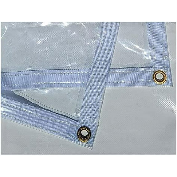 Clear See-Through PVC Vinyl Tarp Panels Fire Retardant (Choose Size) (6' x 20')