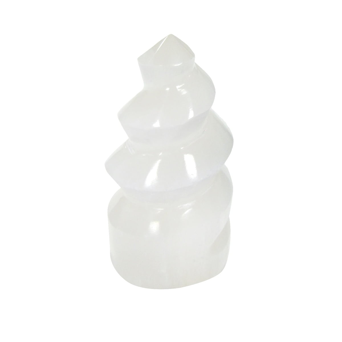 Clear Selenite Crystal Stone Spiral Negative Energy Balance Chakra Healing Rock Unicorn Horn Clear Selenite Crystal Stone Spiral Negative Energy Balance Chakra Healing Rock Unicorn Horn