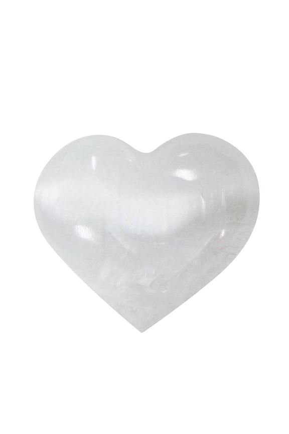 Clear Selenite Heart Shape Crystal Stone Spiral Negative Energy Balance Chakra Healing Rock