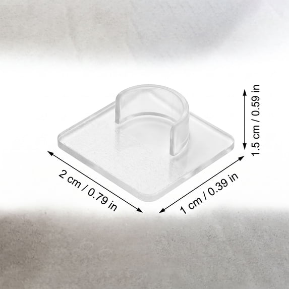 Clear Self‑Adhesive Curtain Rod Holders 2‑Pack, No‑Drill U‑Shaped Transparent Brackets for 1.5cm Diameter Spring Tension Rods