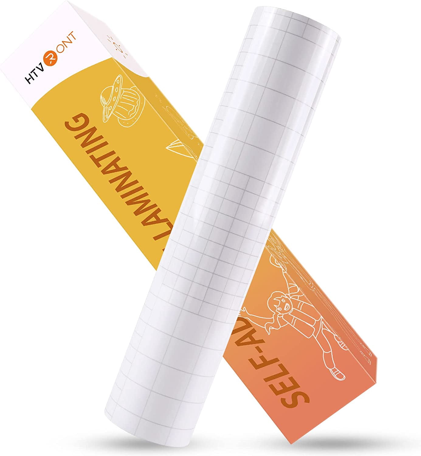 Clear Self-Adhesive Laminating Vinyl Roll-12"x30FT Non Thermal Laminating Film,No Machine Needed Clear Vinyl Laminate for Stickers