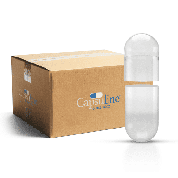 Clear Separated Gelatin Capsules Size 00 (Box of 75,000) CAPS ONLY