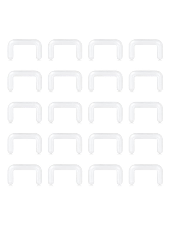 Clear Septum Retainer 14G 16G Flexible Septum Piercing Retainer Acrylic Plastic U Shape Septum Rings Piercing Retainer for Work