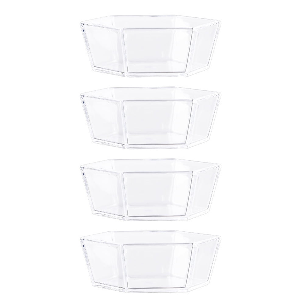 Clear Serving Bowls Punch Bowl 4pcs Hexagon Party Snack or Chip Bowls