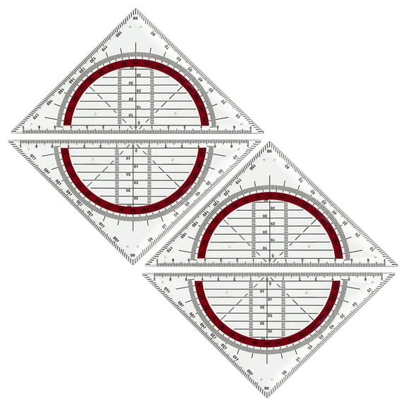 Clear Set Square 180 Degrees Protractors Geometry Drafting Angles Measuring Tool for Architectural Drawing Math Drafting