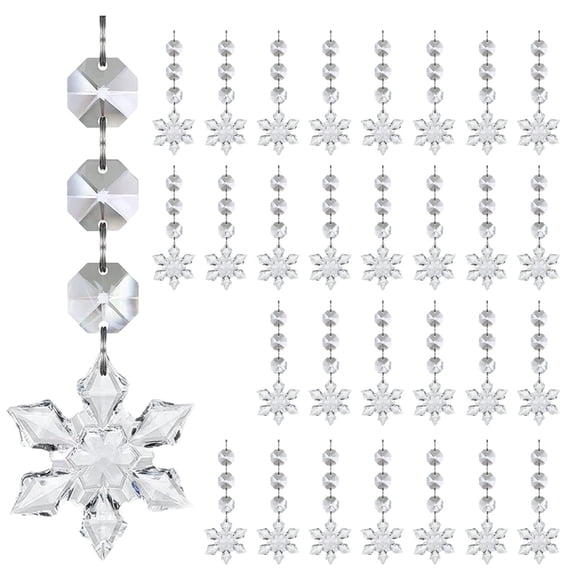 Clear Shatterproof Acrylic Snowflake Ice Sticks Christmas Decorations ...