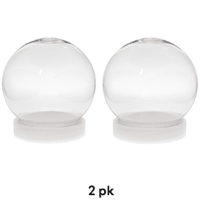 Clear Shatterproof DIY Snow Globe with Base 4 inch Craft & Holiday Decoration (2 Pack)