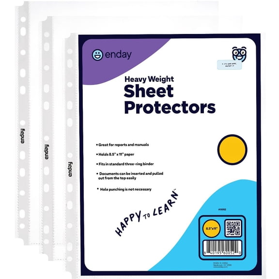 Clear Sheet Protectors for 3 Ring Binder Page Protectors - 8.5” x 11” Non Glare, Heavy Duty Page Protector Binder Sleeves, Plastic Sheet Protectors