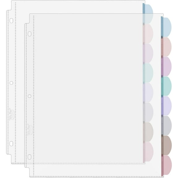 - Clear Sheet Protectors with Tabs, 8 2 Sets, Plastic Dividers for 3 Ring Binder, Insertable Index Page Divider Multicolor Tabs
