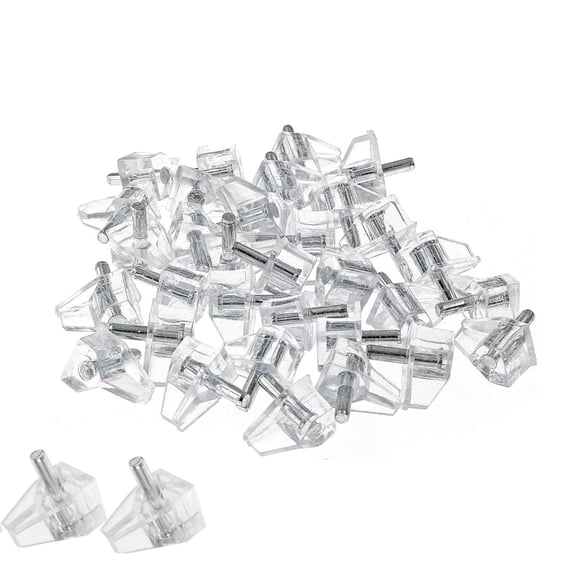 Clear Shelf Support Pegs Kitchen Shelves Holder Pegs Set of 100 Strong Bracket Pegs for Home Shelf Support Nails for Cabinets Furniture 0.12x0.6IN