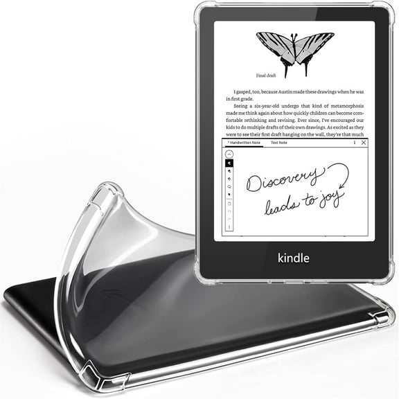 Clear Shell Cover Case for Amazon Kindle Paperwhite (11th Generation) 2021, Transparent Four Corner Protection TPU Drop Proof Shockproof Anti-Fingerprint Anti-Yellow Case, Clear