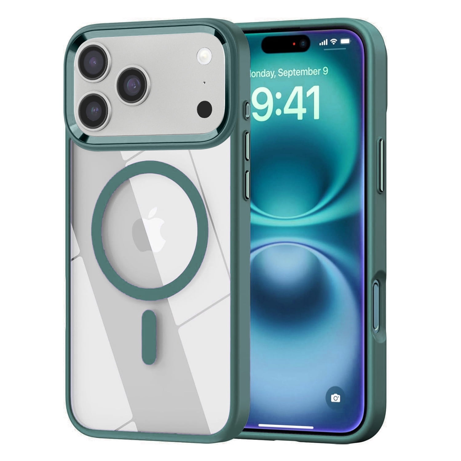 Clear Shiny Protective Cover for iPhone 17 Pro Max - Green