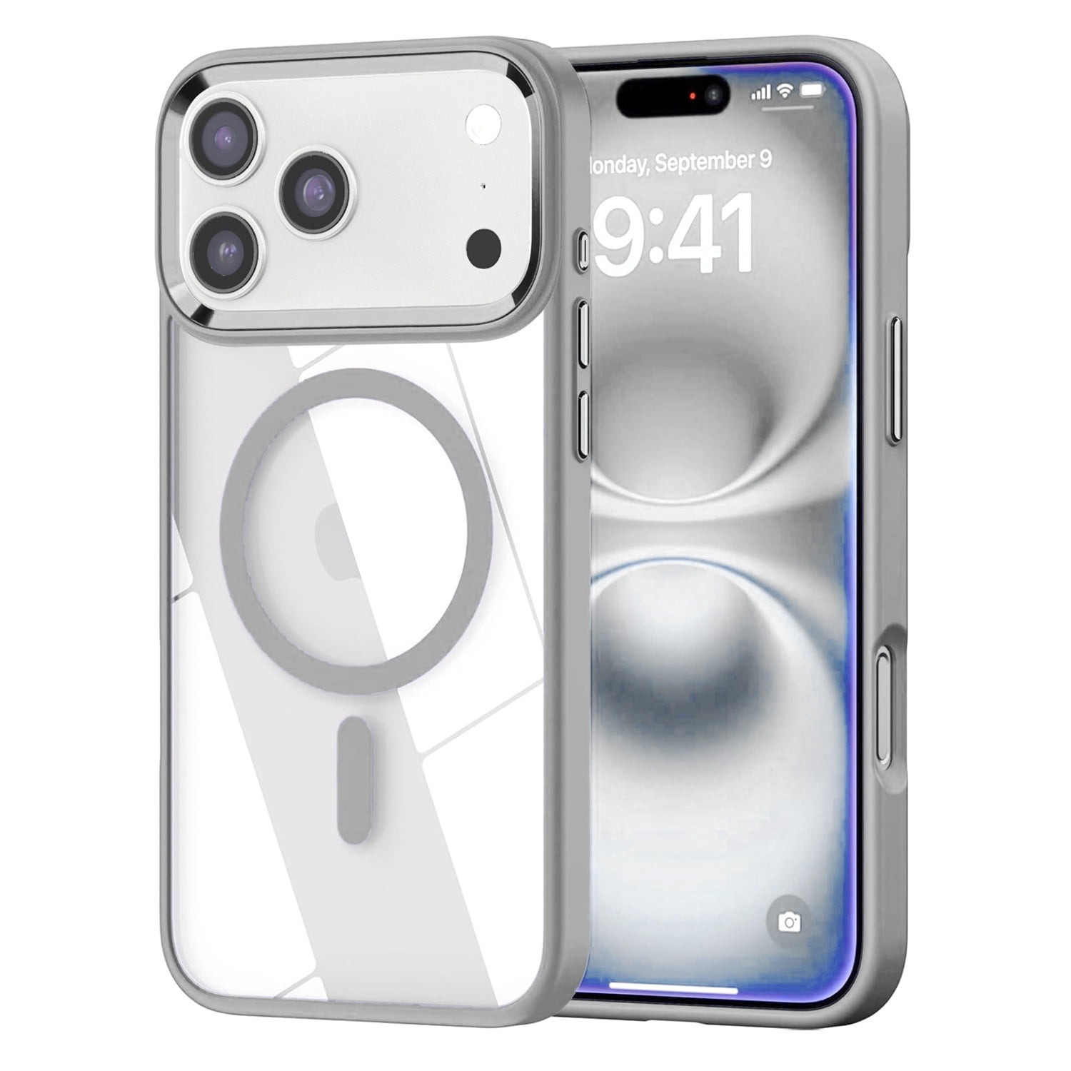 Clear Shiny Protective Cover for iPhone 17 Pro Max - White