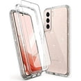 thumbnail image 1 of Clear Shockproof Case for Samsung Galaxy S22 with 2 Packs Tempered Glass Screen Protectors, 3 Layers in 1 Full Body Protection Hard PC Back and Front Cover + TPU Bumper Glitter Sparkle Sparkly, 1 of 14