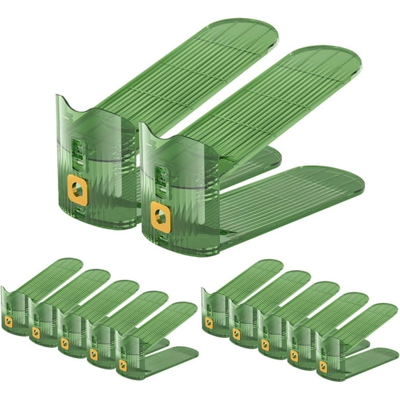 Clear Shoe Slots Organizers Shoes Stacker Organizer for Closet Shoe Stackers for a Pair of Shoes Shoe Display Shelf Organizador de Zapatos Shoe Rack Holders Space Saver Clear 12PACK