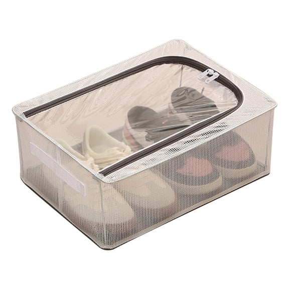 Clear Shoe Storage Box, PVC Shoe Storage Boxes Organizers Foldable Shoe Storage Box Space-Saving Shoe Storage Organizer Bins for Entryway, Closet, Under Bed