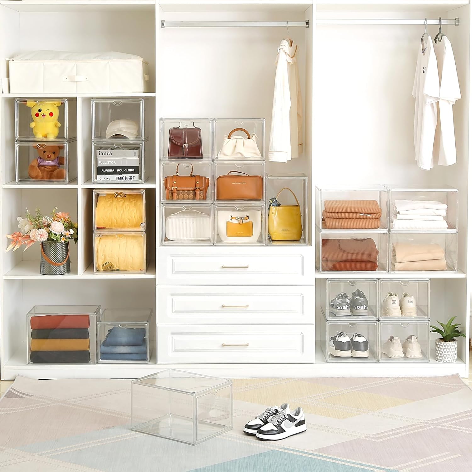 Black Jack Transparent Acrylic Shoe Racks - Stackable Storage Solutions ...