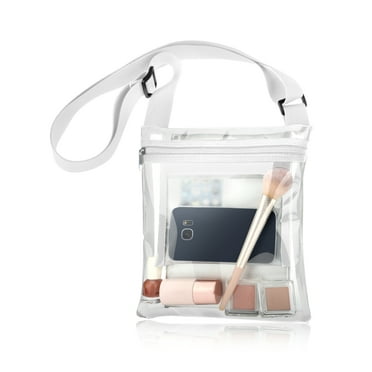 Clear Shoulder Bag, EEEkit Stadium Approved Clear Crossbody Bag, Waterproof PVC Messenger Bag with Inside Pocket