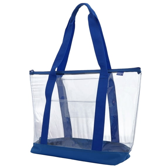 Clear Shoulder tote with Inside Pocket and Zipper Closure