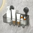 thumbnail image 1 of Clear Shower Caddy with Suction Cups, No-Drill Removable Shower Shelf Organizer for Bathroom Storage, Rustproof and Easy Install Plastic Storage Basket – bathroom organizer,Black,1PC, 1 of 9