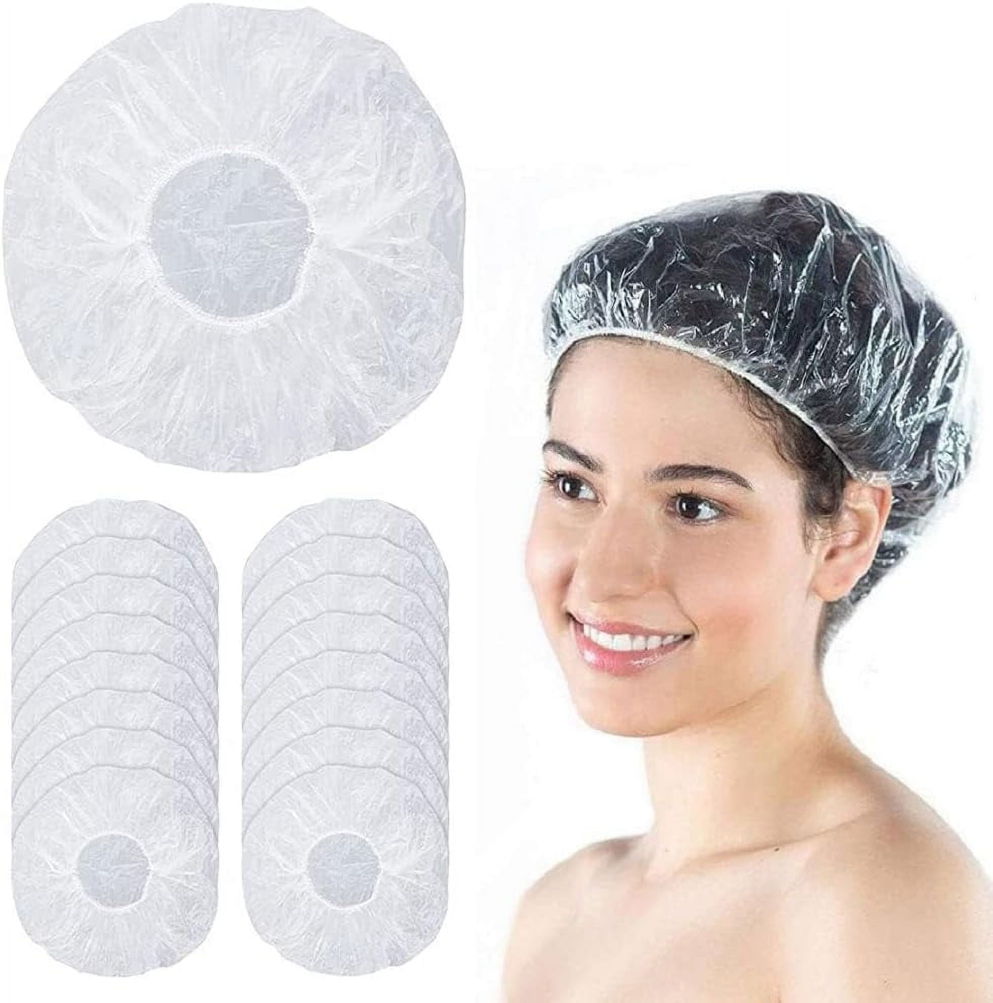 Clear Shower Caps,Plastic Shower Cap Waterproof Clear Bath Cap ...