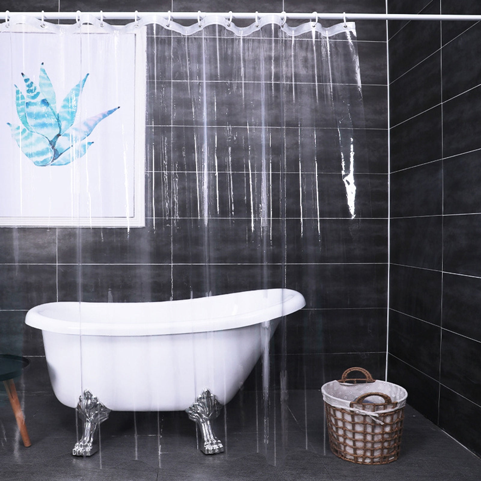 Clear Shower Curtain PEVA Mould Proof Resistant,Waterproof Bathroom