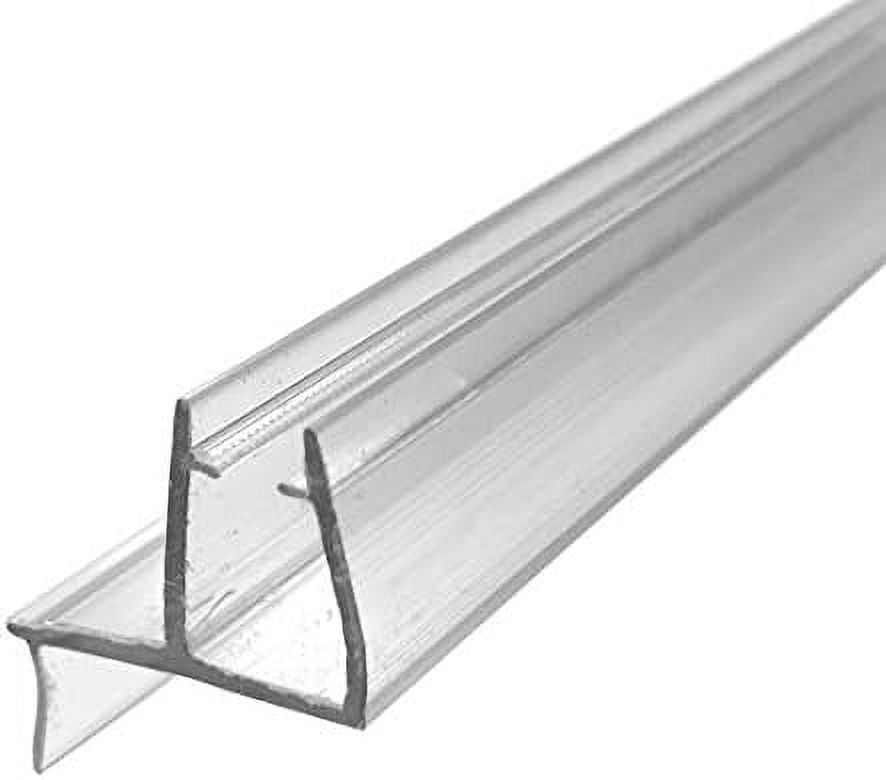 Clear Shower Door Bottom Sweep With Drip Rail For 3/16" And 1/4" Glass