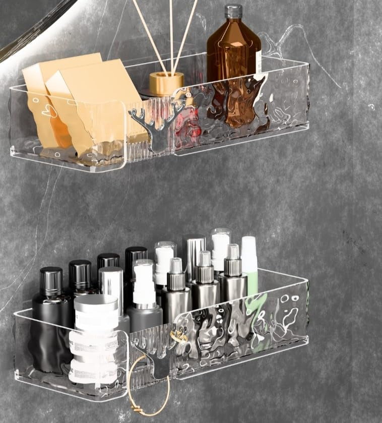 Clear Shower Shelves, Acrylic Shower Shelves, Clear Shower Caddy ...