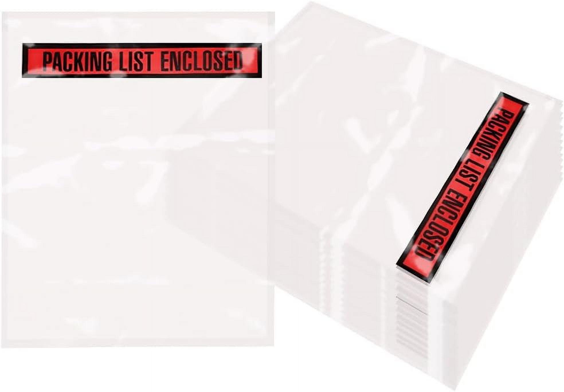 Clear Side Loading Packing List Envelopes, 4.5 x 5.5 Inches. 100 Pack