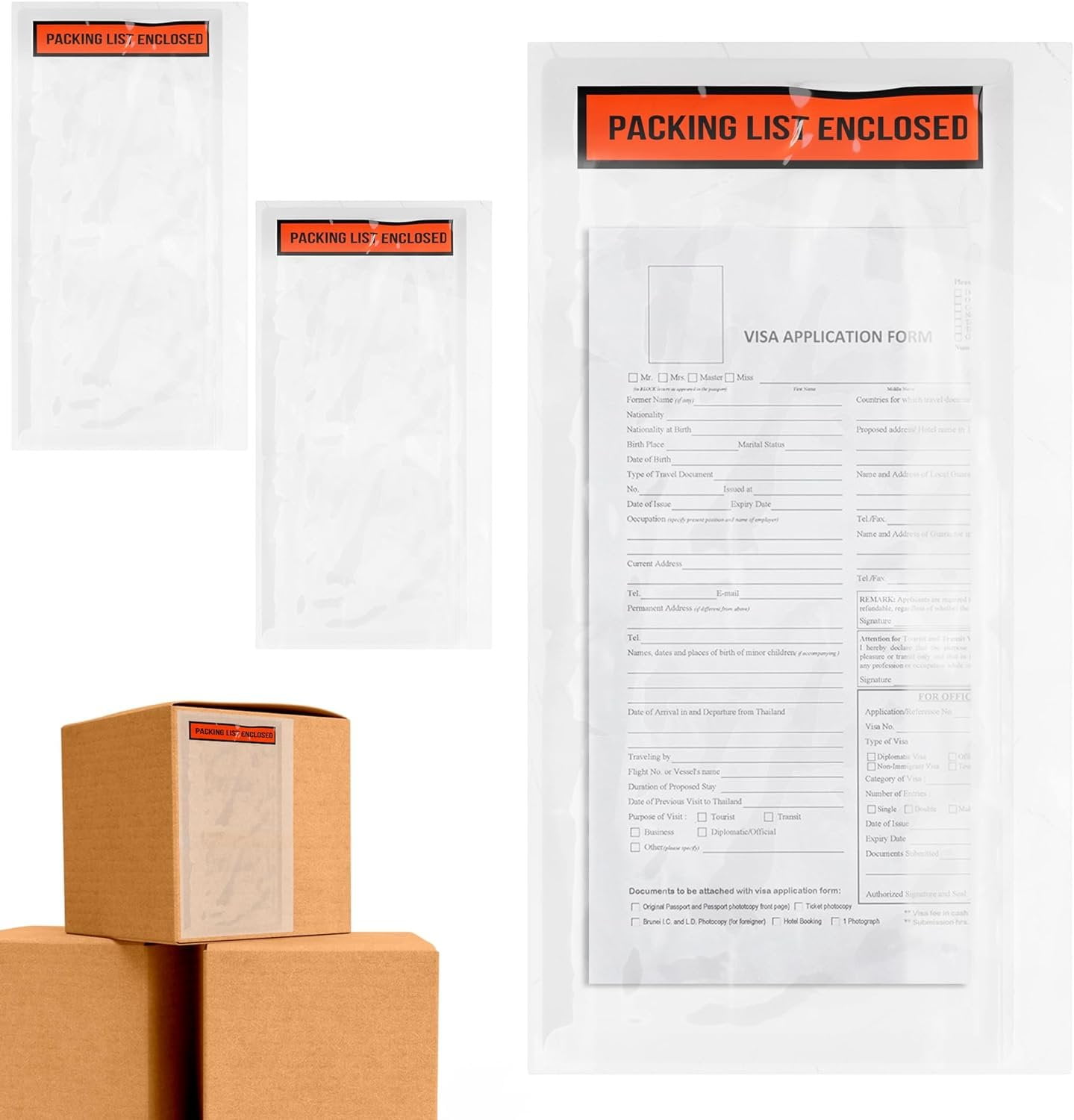 Clear Side Loading Packing List Envelopes, 5.5 x 10 Inches. 100 Pack
