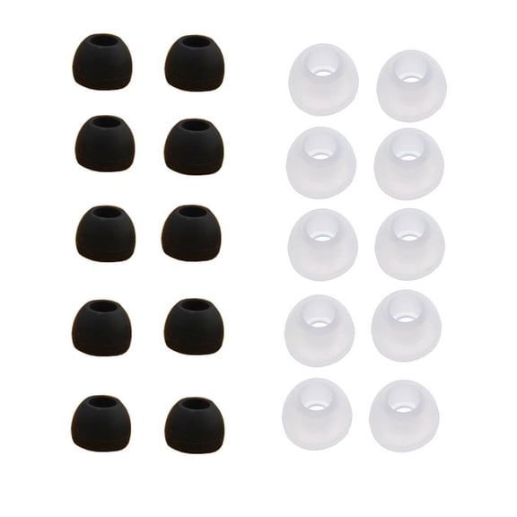 Clear Silicone Replacement Earbud Tips 10 Pairs Medium Size Sound Isolating Headphone Cushions