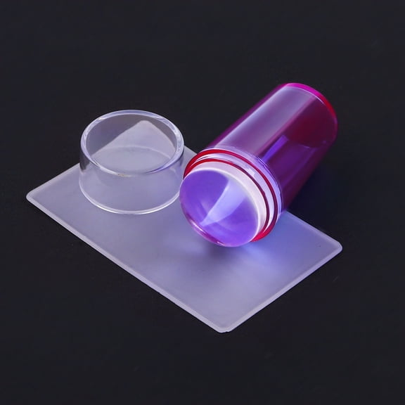Clear Silicone Stamper with Scraper - Transparent DIY Stamping Tool for Precision Nail Design