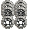 thumbnail image 1 of Clear / Silver Inline Skate Wheels 80mm 78a 8-Pack 5-SPOKE HUB, 1 of 1