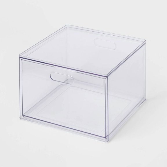 Clear Single-Drawer Storage Organizer with Stackable Design for Clothing, Accessories, Office Supplies, and Household Organization, Durable and Space-Saving for Everyday Use