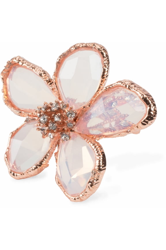 Clear - Size 8 Rose Gold Plated Ring