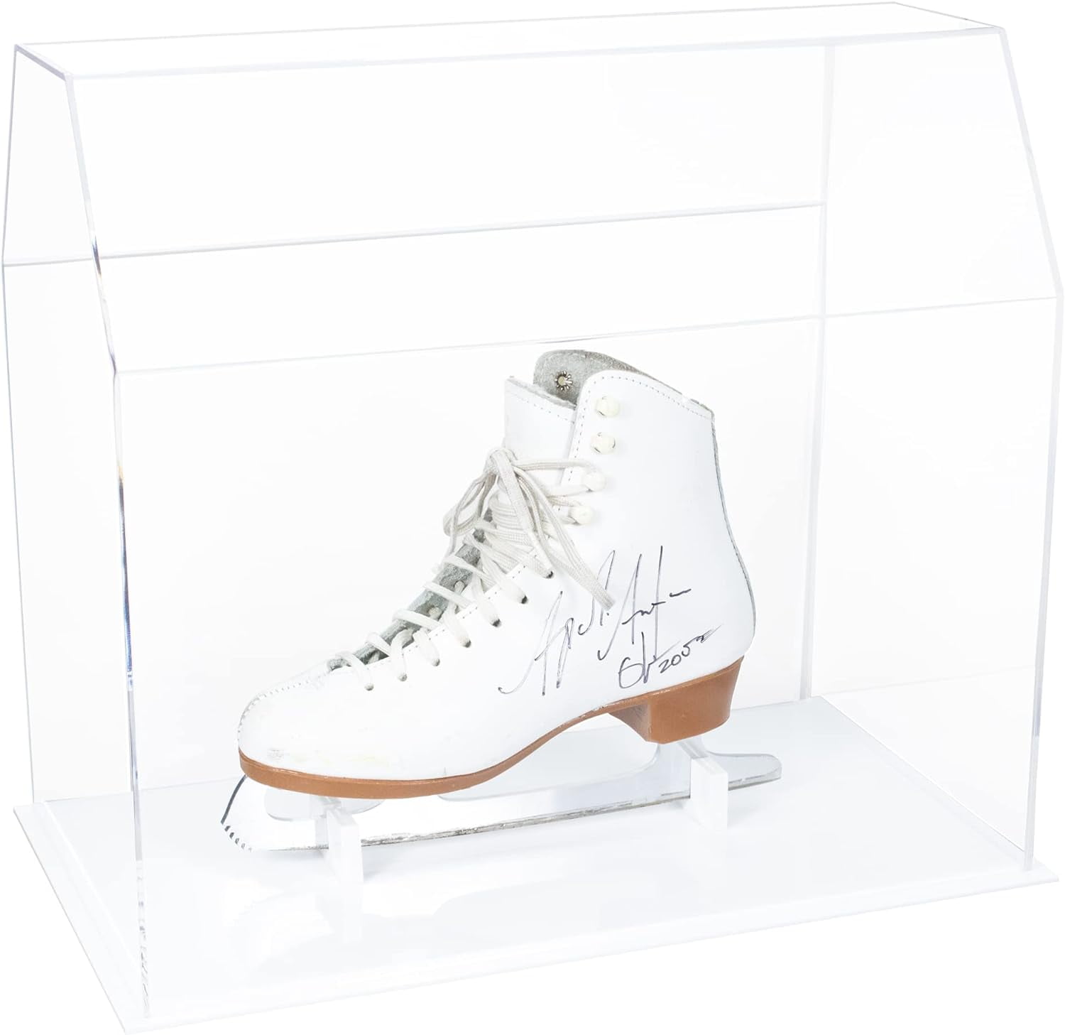 Clear Skate Display Case For Ice Skate Hockey Skate With White Base (SP06/A022S)