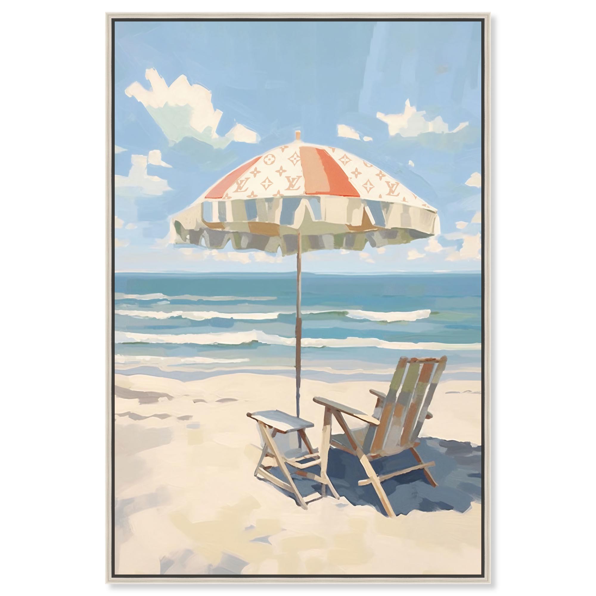 Clear Skies Beach Canvas Glam Coastal Wall Art by Art Remedy, Silver ...